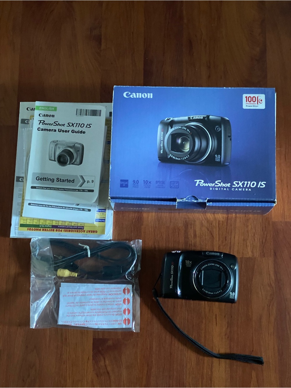 Canon PowerShot SX110 IS 9.0 MP Digital Camera Complete + Box & Inserts Untested
